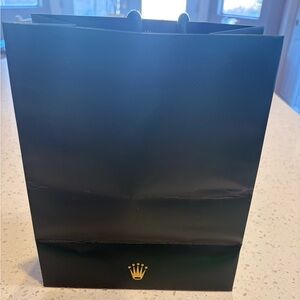 Rolex Green Men’s Gift Bag with Gold Crown Logo